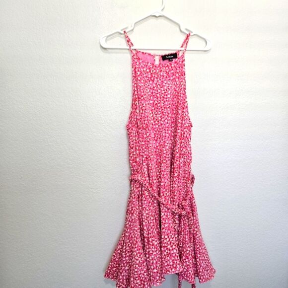 NWOT Aakaa | Leopard Print Sleeveless Mini Dress Waist Tie, Women's XL - Picture 4 of 9